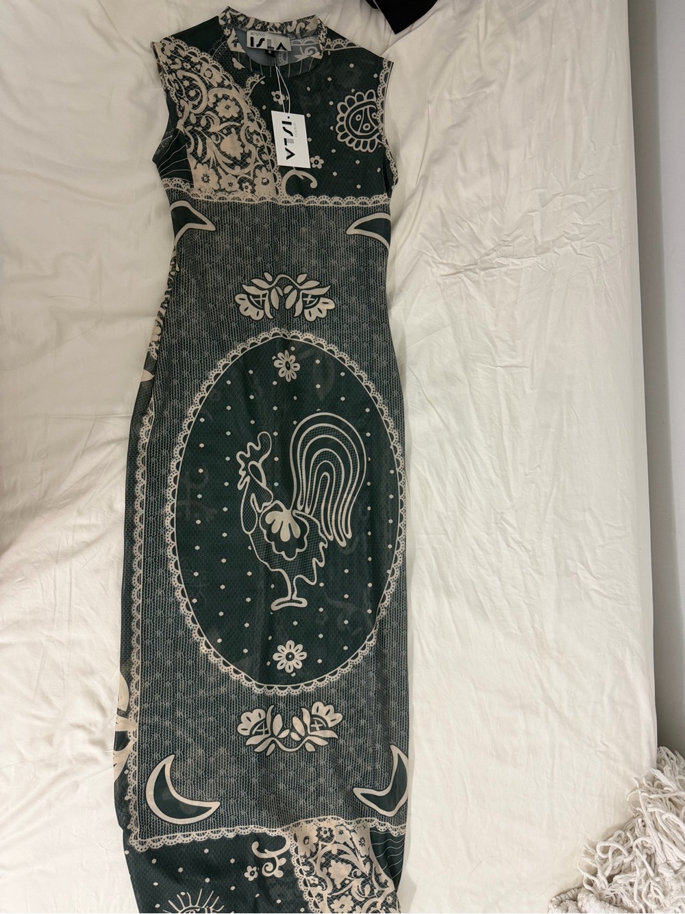 Green & Cream Puerto Rico isla Ecliptica dress